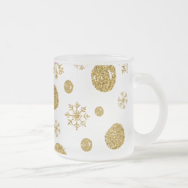 Tasse Givré Flocons de neige dorés 1 (Droit)