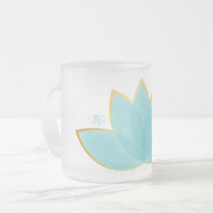 Tasse Givré Floral Lotus Seafoam Blue & Faux Gold