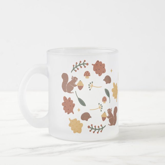 Tasse Givré Forêt d'automne d'écureuil customisé (Gauche)