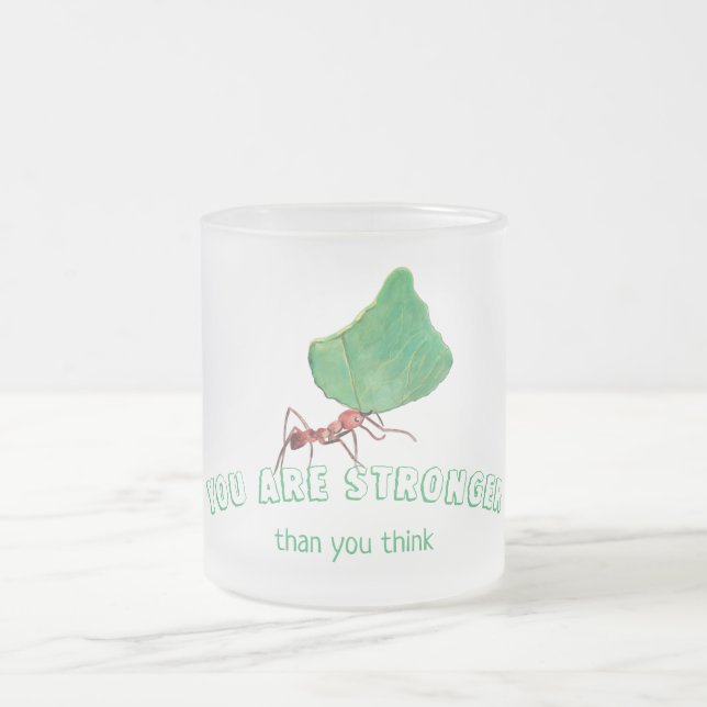 Tasse Givré Fourmi portant une grosse feuille (Centre)