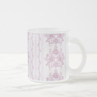 Tasse Givré français chic, rose, toile, floral, motif, victori