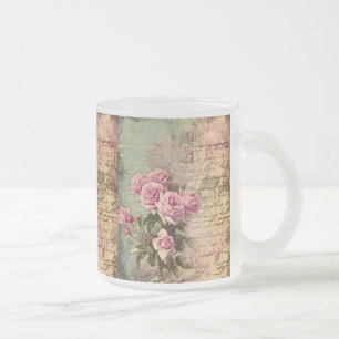Tasse Givré francais chic, shabby chic, roses roses roses, flo