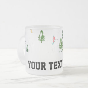 Tasse Givré Freeride Skieurs Alpins Ski Illustration Skier