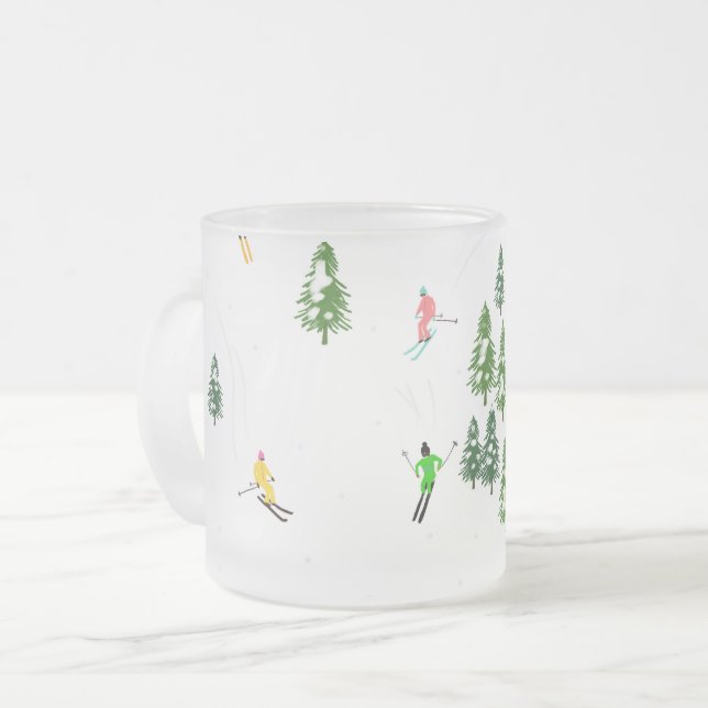 Tasse Givré Freeride Skieurs Alpins Ski Illustration Skier (Devant gauche)