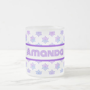 Tasse Givré Frosted Avec De Jolies Flammes De Neige