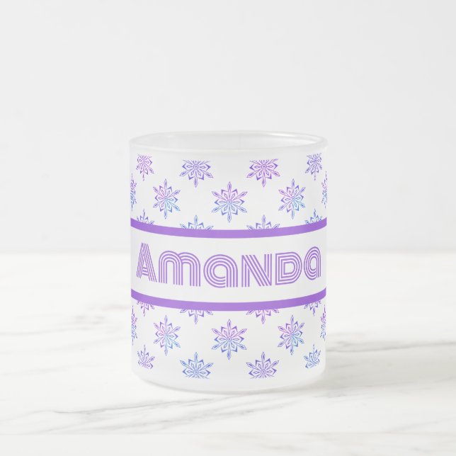 Tasse Givré Frosted Avec De Jolies Flammes De Neige (Centre)