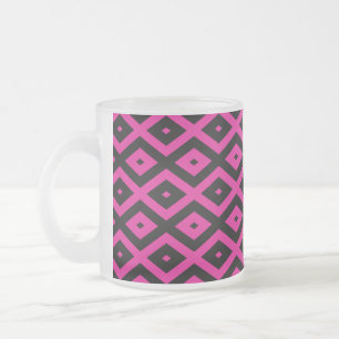 Tasse Givré Fuchsia et motif de diamants noirs