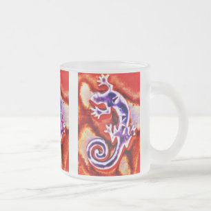 Tasse Givré Funky bleu violet orange Lizard Gecko Sud-Ouest