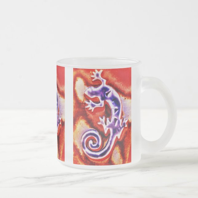 Tasse Givré Funky bleu violet orange Lizard Gecko Sud-Ouest (Droit)