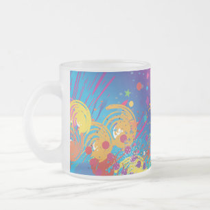Tasse Givré Fusion de couleurs vives abstraite avec éclaboussu