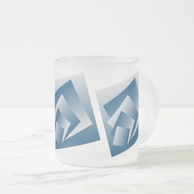 Tasse Givré Géométrie bleu sarcelle (Devant droit)