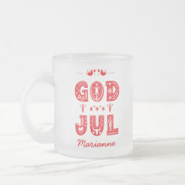 Tasse Givré God Jul Traditional Swedish Christmas Font