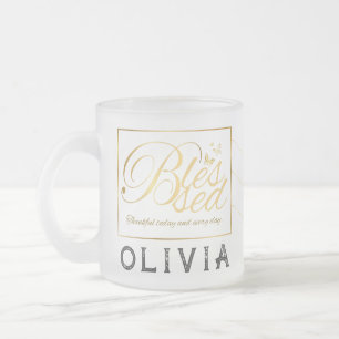 Tasse Givré Gold Custom Calligraphy Nom Thanksgiving Cadeau