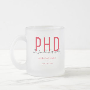 Tasse Givré Graduate Red Black Date Name Degree PhD