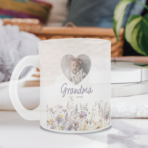 Tasse Givré Grandma Purple Aquarelle Fleurs sauvages et cadeau