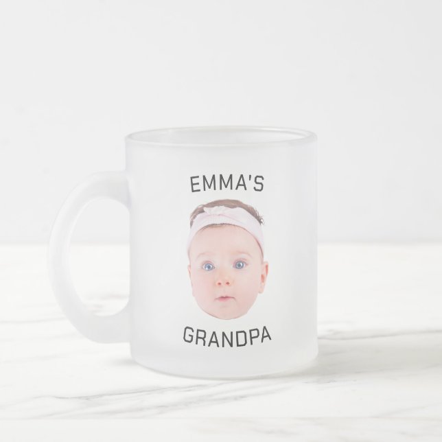 Tasse Givré Grandpa Boug cadeau, Personnalisé Visage bébé, Cad (Gauche)