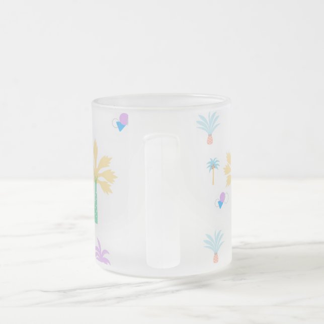 Tasse Givré Graphisme Rétro Palmiers  (Poignée)
