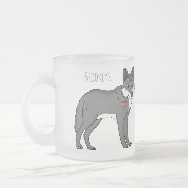 Tasse Givré Gray wolf with pipe cartoon (Gauche)