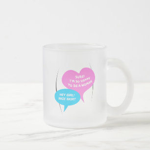 Tasse Givré Hé fille jolie jupe bleu clair et rose ballon amus