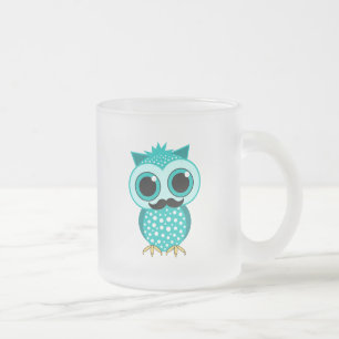 Tasse Givré hibou drôle de moustache