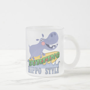 Tasse Givré Hippopotame de surfer