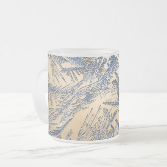 Tasse Givré Hiver gelé cristal de glace or argent (Devant gauche)