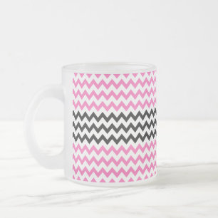 Tasse Givré Hot Pink and Black Chevron by Shirley Taylor