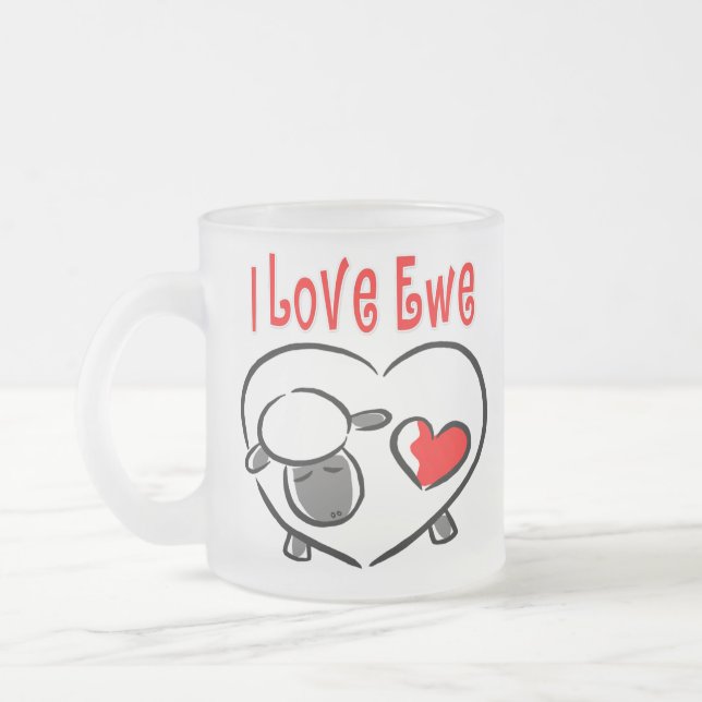 Tasse Givré I Love Ewe Citations romantiques (Gauche)