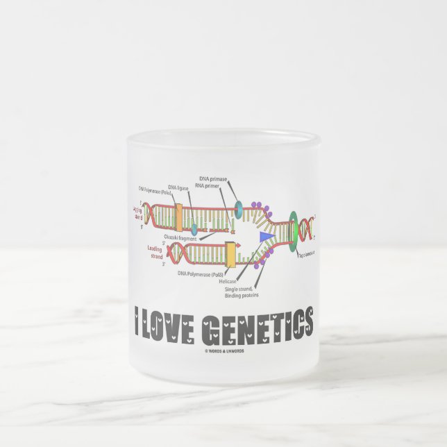 Tasse Givré I Love Genetics (réplication de l'ADN) (Centre)