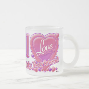Tasse Givré I Love My Boyfriend rose/violet - coeurs