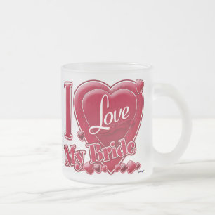 Tasse Givré I Love My Bride rouge - coeur