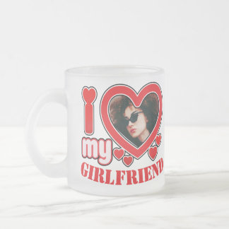 Tasse Givré I Love My Girlfriend Photo Texte personnalisé