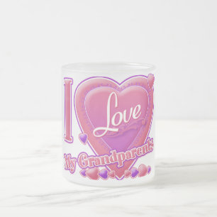 Tasse Givré I Love My Grandparents rose/violet - coeur