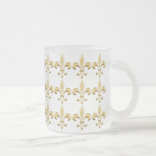 Tasse Givré Icône Classique Fleur-de-Lis Dorée