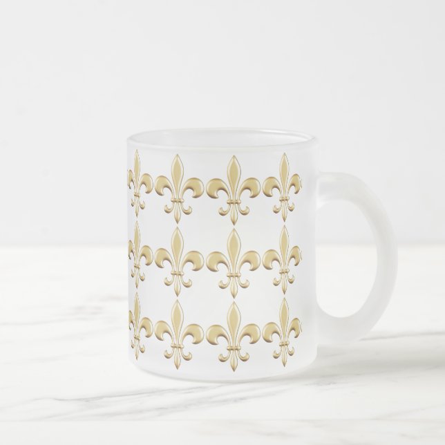 Tasse Givré Icône Classique Fleur-de-Lis Dorée (Droit)
