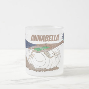 Tasse Givré Illustration amusante de la caricature d'oiseau du