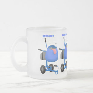 Tasse Givré Illustration amusante du mélangeur de ciment bleu