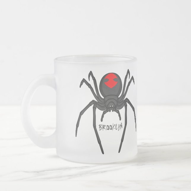 Tasse Givré Illustration d'araignée noire effrayante (Gauche)