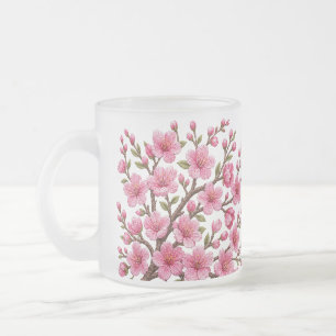 Tasse Givré Illustration de branche de sakura brodée en faux 3
