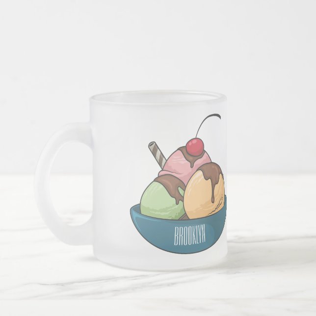 Tasse Givré Illustration de crème glacée (Gauche)