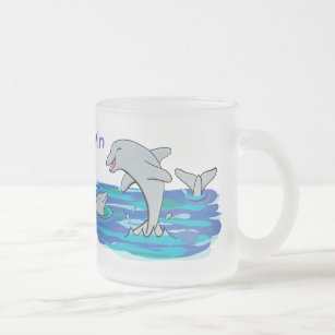 Tasse Givré Illustration de dauphins heureux adorables