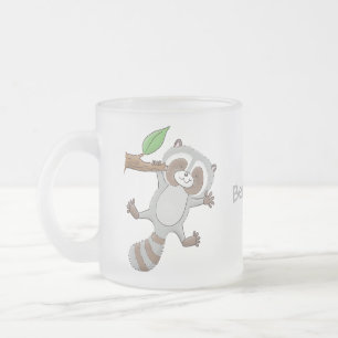 Tasse Givré Illustration de dessin animé de bébé raton laveur