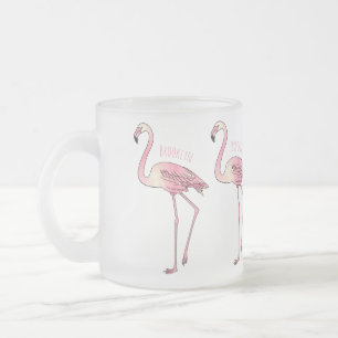 Tasse Givré illustration de dessin animé d'oiseau flamant rose