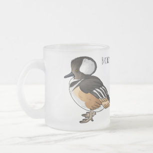 Tasse Givré Illustration de dessin animé d'oiseau harle couron