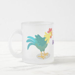 Tasse Givré Illustration de dessin animé d'un coq qui chante d