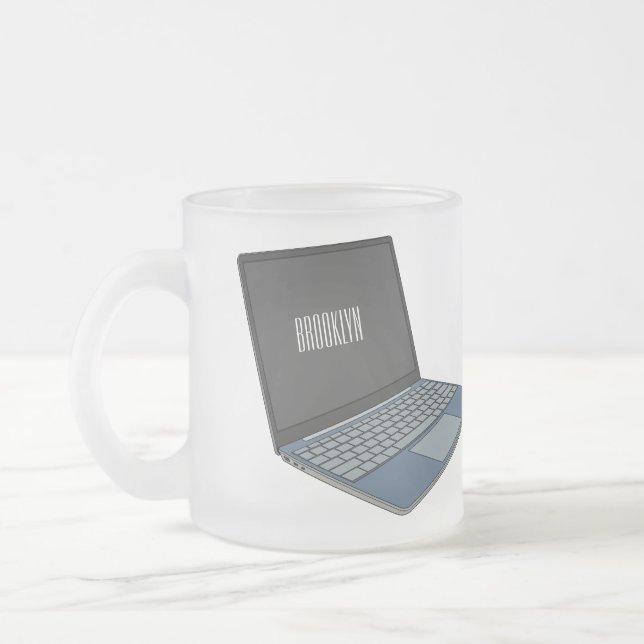 Tasse Givré Illustration de dessin sur ordinateur portable (Gauche)