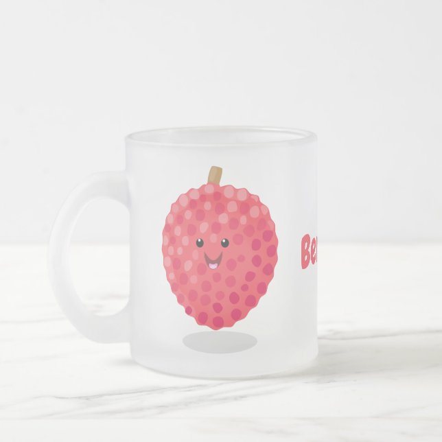 Tasse Givré Illustration de litchee rose mignon (Gauche)