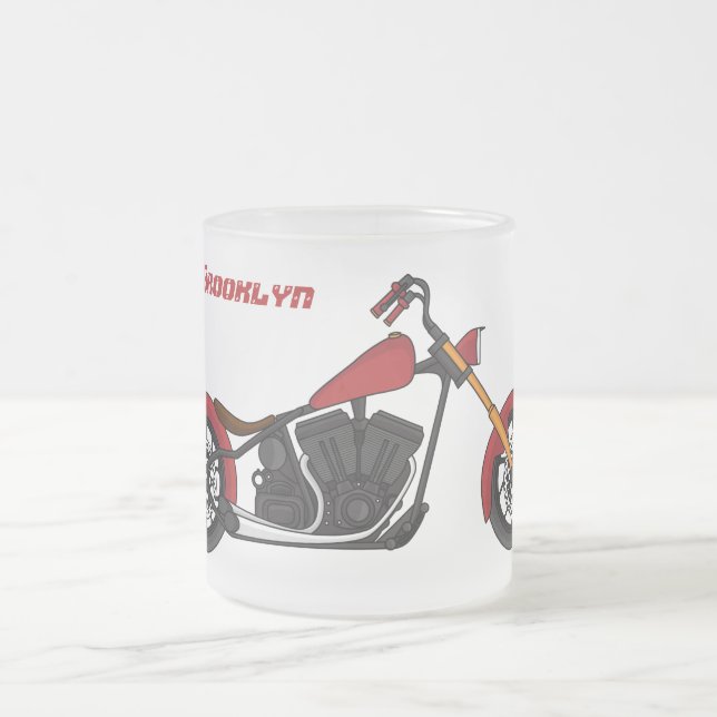 Tasse Givré Illustration de moto de style chopper (Centre)