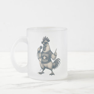 Tasse Givré Illustration de musique vintage de coq chantant dr