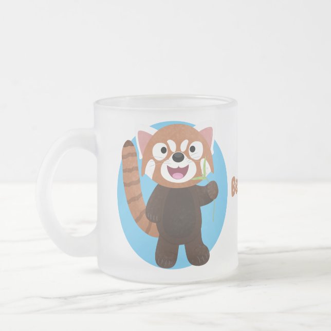 Tasse Givré Illustration de panda rouge mignon (Gauche)